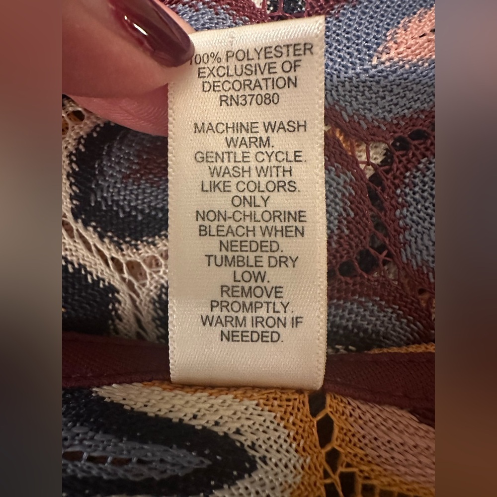 Euc Vibrant Zigzag Patterned Long Slevless Kimono - image 5